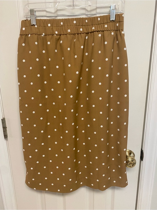 J. Crew Dresses & Skirts - J. Crew Camel Midi Skirt with White Polka Dots